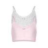2 sztuki bawełnianych biustonoszy typu bralette dla młodzieży z koronką i bezszwową wypustką 2 sztuki bawełnianych biustonoszy typu bralette dla młodzieży z koronką i bezszwową wypustką