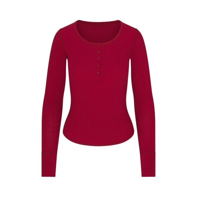 Bawełniany ściągacz z okrągłym dekoltem HENLEY