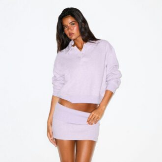 BLUZA POLO Z POLARU BAWEŁNIANEGO