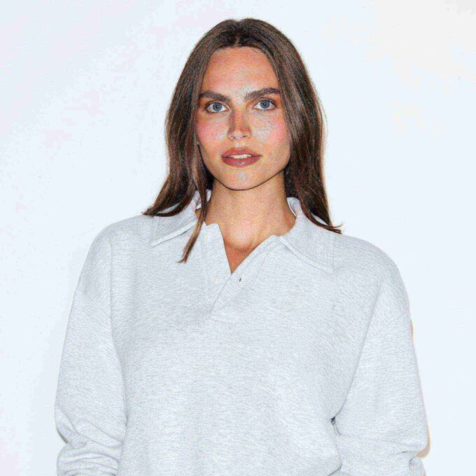 BLUZA POLO Z POLARU BAWEŁNIANEGO