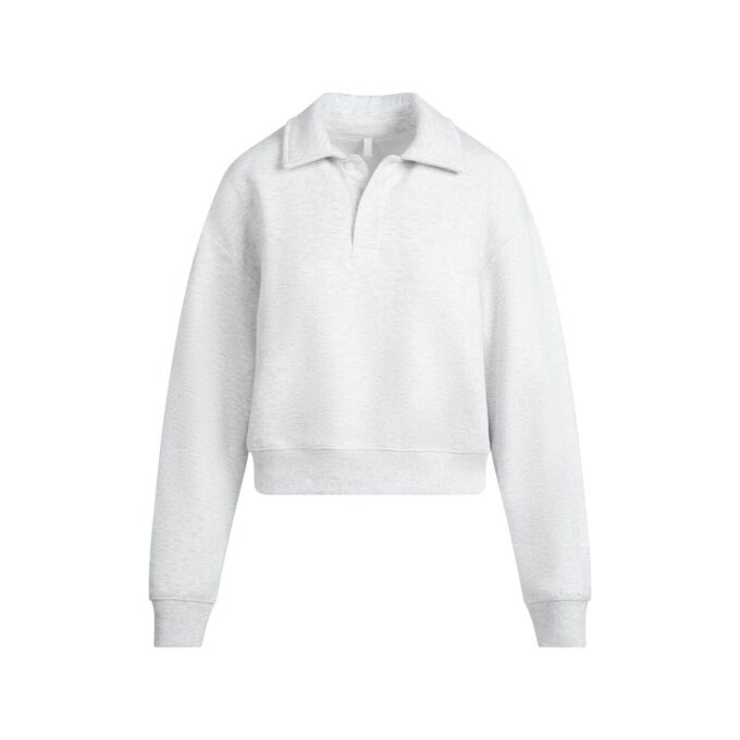 BLUZA POLO Z POLARU BAWEŁNIANEGO
