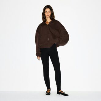 Bluza z kapturem Boyfriend z polaru, oversize, zapinana na suwak