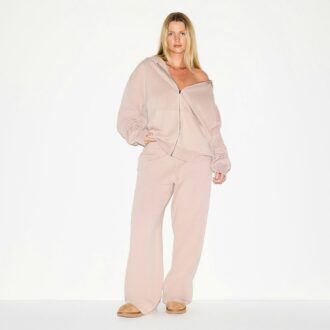 Bluza z kapturem Boyfriend z polaru, oversize, zapinana na suwak