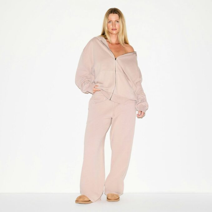 Bluza z kapturem Boyfriend z polaru, oversize, zapinana na suwak