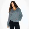 Bluza z kapturem Boyfriend z polaru, oversize, zapinana na suwak