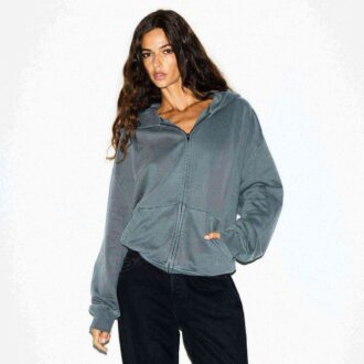 Bluza z kapturem Boyfriend z polaru, oversize, zapinana na suwak