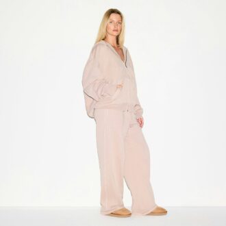 Bluza z kapturem Boyfriend z polaru, oversize, zapinana na suwak