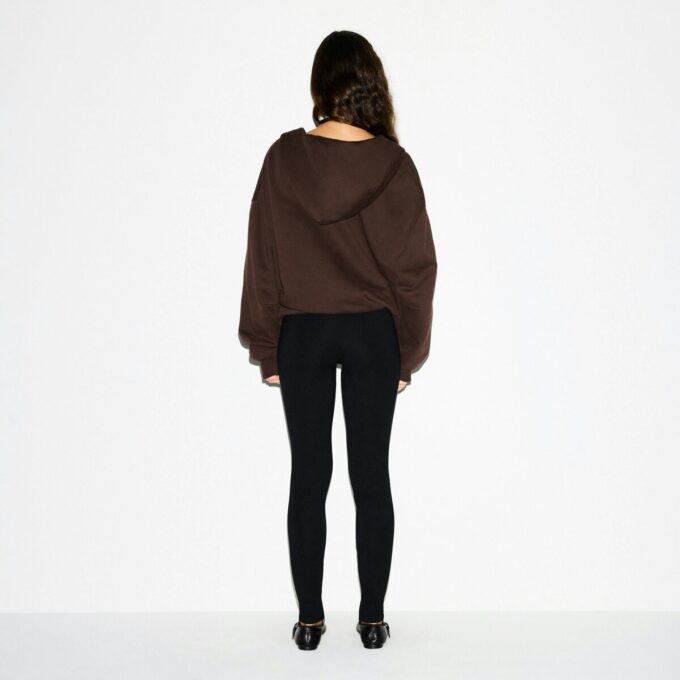 Bluza z kapturem Boyfriend z polaru, oversize, zapinana na suwak