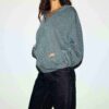 Bluza z kapturem Boyfriend z polaru, oversize, zapinana na suwak