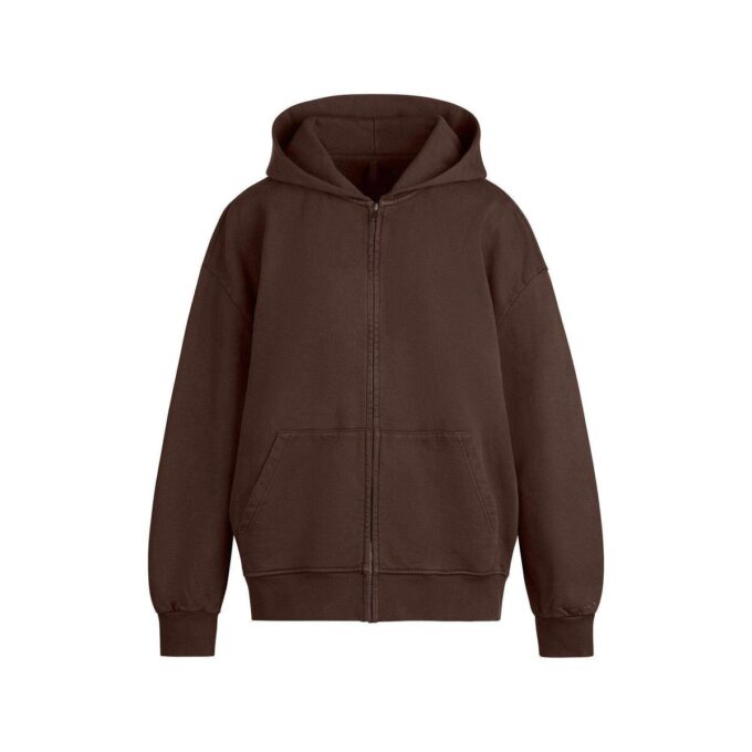 Bluza z kapturem Boyfriend z polaru, oversize, zapinana na suwak