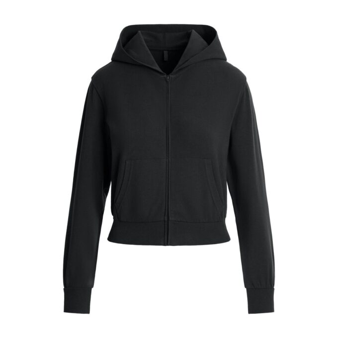 BLUZA Z KAPTUREM Z BAWEŁNY Z DRESEM ZAPIĘTA NA ROZPIĘCIE BLUZA Z KAPTUREM Z BAWEŁNY Z DRESEM ZAPIĘTA NA ROZPIĘCIE
