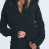 Bluza z kapturem z polaru bawełnianego z podszewką ze sztucznego futra, zapinana na suwak Bluza z kapturem z polaru bawełnianego z podszewką ze sztucznego futra, zapinana na suwak