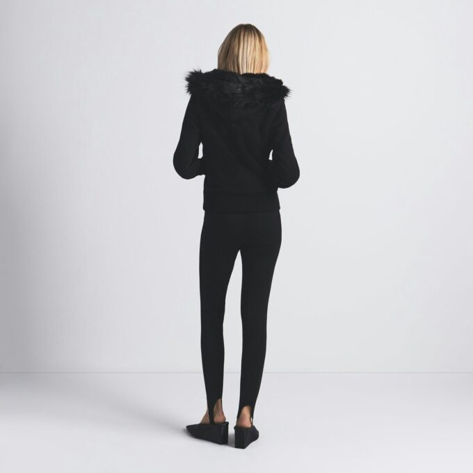 Bluza z kapturem z polaru bawełnianego z podszewką ze sztucznego futra, zapinana na suwak Bluza z kapturem z polaru bawełnianego z podszewką ze sztucznego futra, zapinana na suwak