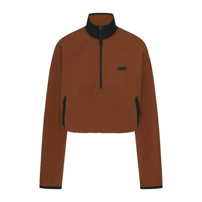 Bluza z polaru outdoorowa z zamkiem błyskawicznym do połowy