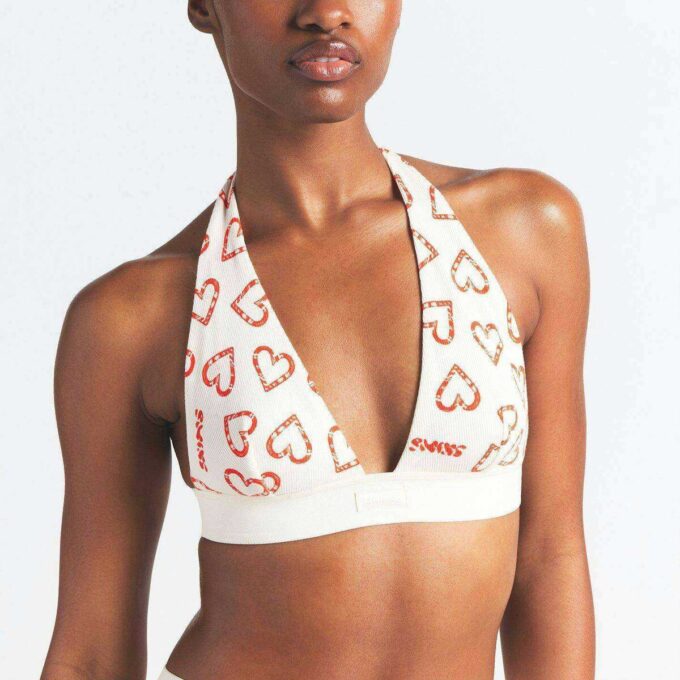 BRALETTA Z BAWEŁNY ŻEBERKOWANEJ STROJU HALTER BRALETTA Z BAWEŁNY ŻEBERKOWANEJ STROJU HALTER