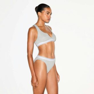 BRALETTE Z BAWEŁNIANEGO ŚCIĄGACZA Z ROZCIĘTYM KOŁNIERZEM