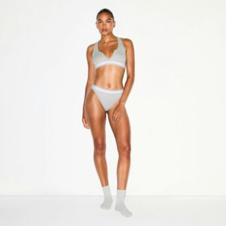 BRALETTE Z BAWEŁNIANEGO ŚCIĄGACZA Z ROZCIĘTYM KOŁNIERZEM