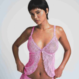 Elastyczna koronkowa bluzka typu babydoll