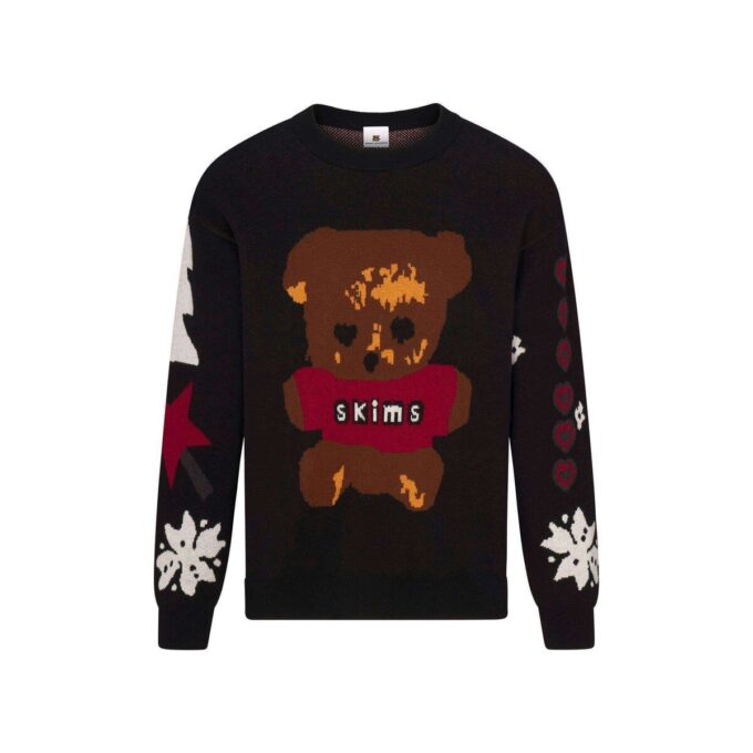 KAKTUSOWY PCHLI TARG X SKIMS MĘSKI SWETER Z BAWEŁNY DZIANINOWY INTARSIA KAKTUSOWY PCHLI TARG X SKIMS MĘSKI SWETER Z BAWEŁNY DZIANINOWY INTARSIA