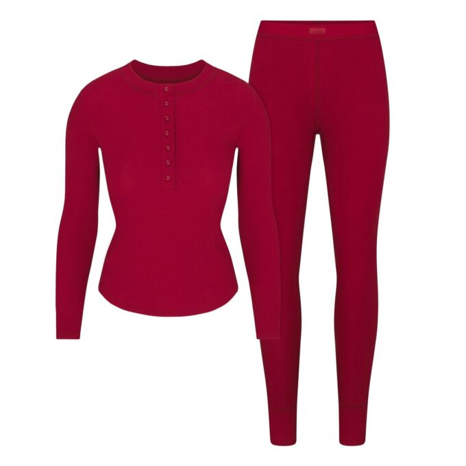 KOMPLET BAWEŁNIANY HENLEY I LEGGINSY