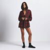 Koszula flanelowa do spania z kapturem oversize i zapięciem na guziki Koszula flanelowa do spania z kapturem oversize i zapięciem na guziki