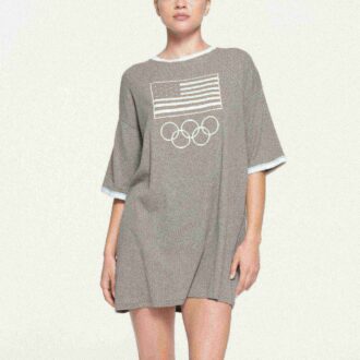 KOSZULKA OLIMPIJSKA SKIMS FOR TEAM USA COTTON RIB MINI SUKIENKA