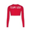 Koszulka z długim rękawem i krótkim rękawem z napisem „SKIMS FOR AMERYKAŃSKI TEAM SIGNATURE SWIM PARAOLIMPIJSKI” Koszulka z długim rękawem i krótkim rękawem z napisem „SKIMS FOR AMERYKAŃSKI TEAM SIGNATURE SWIM PARAOLIMPIJSKI”
