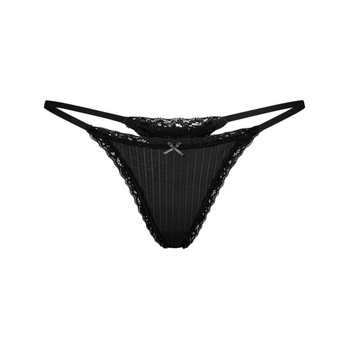 LEKKIE BAWEŁNIANE STRINGI Z KORONKĄ POINTELLE LEKKIE BAWEŁNIANE STRINGI Z KORONKĄ POINTELLE
