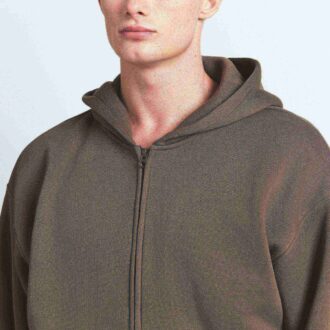 MĘSKA BLUZA Z KAPTUREM FLEECE LOUNGE Z LUŹNYM ROZPIĘCIEM