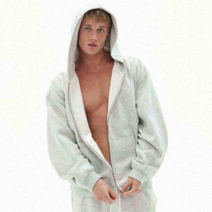 MĘSKA BLUZA Z KAPTUREM FLEECE LOUNGE Z LUŹNYM ROZPIĘCIEM MĘSKA BLUZA Z KAPTUREM FLEECE LOUNGE Z LUŹNYM ROZPIĘCIEM