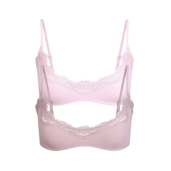 Pasuje do każdego, koronkowy biustonosz typu bralette z wycięciem w serek (2 sztuki) Pasuje do każdego, koronkowy biustonosz typu bralette z wycięciem w serek (2 sztuki)
