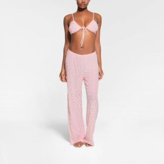 PRZEŹROCZYSTY AKSAMITNY BRALETTE Z WIĄZANIEM Z PRZODU
