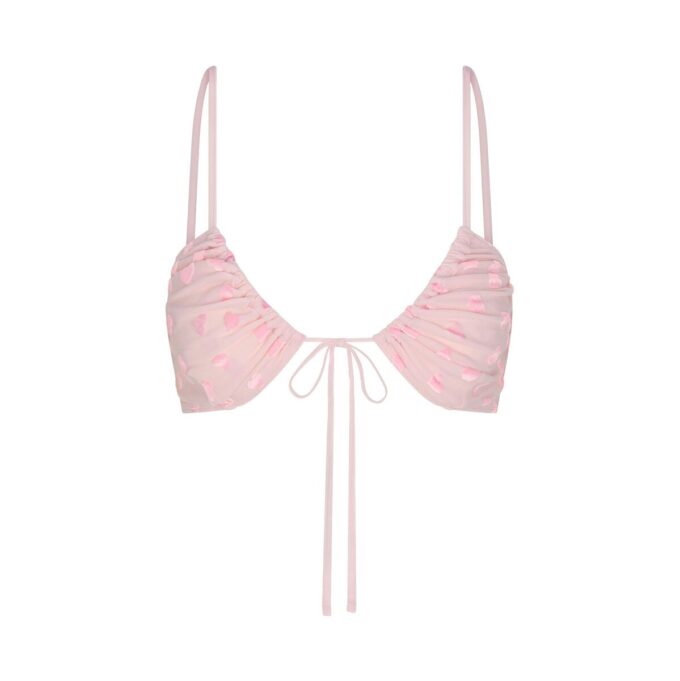 PRZEŹROCZYSTY AKSAMITNY BRALETTE Z WIĄZANIEM Z PRZODU PRZEŹROCZYSTY AKSAMITNY BRALETTE Z WIĄZANIEM Z PRZODU