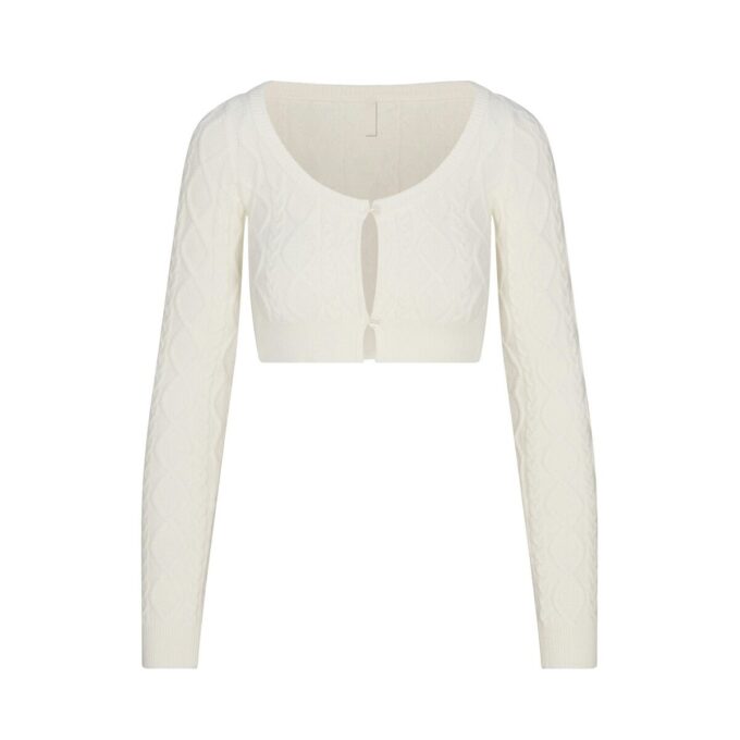 SWETER DZIANINOWY KRÓTKI KARDIGAN SWETER DZIANINOWY KRÓTKI KARDIGAN