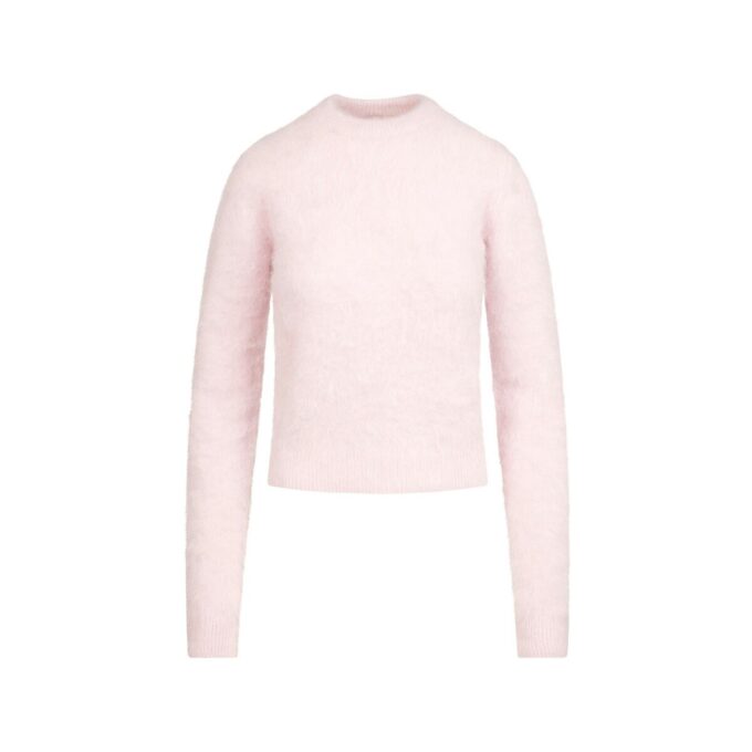 SWETER Z OKRĄGŁYM DEKOLTEM Z SZCZOTKOWANEJ ALPAKI SWETER Z OKRĄGŁYM DEKOLTEM Z SZCZOTKOWANEJ ALPAKI