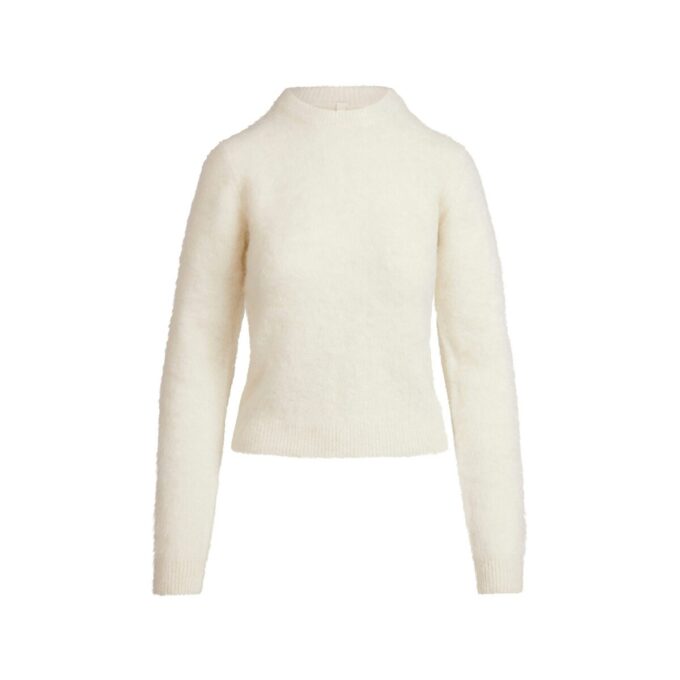 SWETER Z OKRĄGŁYM DEKOLTEM Z SZCZOTKOWANEJ ALPAKI SWETER Z OKRĄGŁYM DEKOLTEM Z SZCZOTKOWANEJ ALPAKI