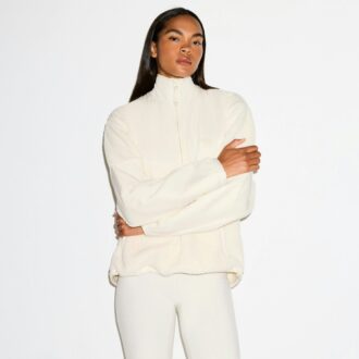 TEDDY OVERSIZE’OWY BLUZA Z ZAPIĘCIEM NA PÓŁ ZAMEK