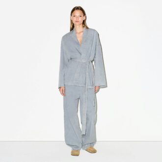 TKANY TOP OVERSIZE Z WIĄZANIEM WOVEN LOUNGE