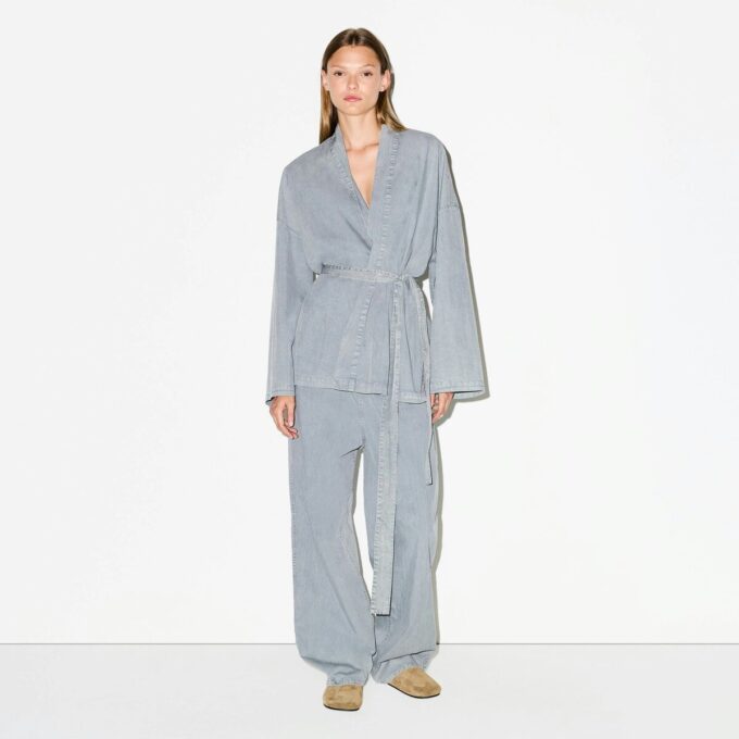 TKANY TOP OVERSIZE Z WIĄZANIEM WOVEN LOUNGE TKANY TOP OVERSIZE Z WIĄZANIEM WOVEN LOUNGE