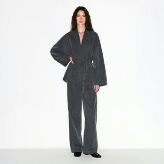 TKANY TOP OVERSIZE Z WIĄZANIEM WOVEN LOUNGE