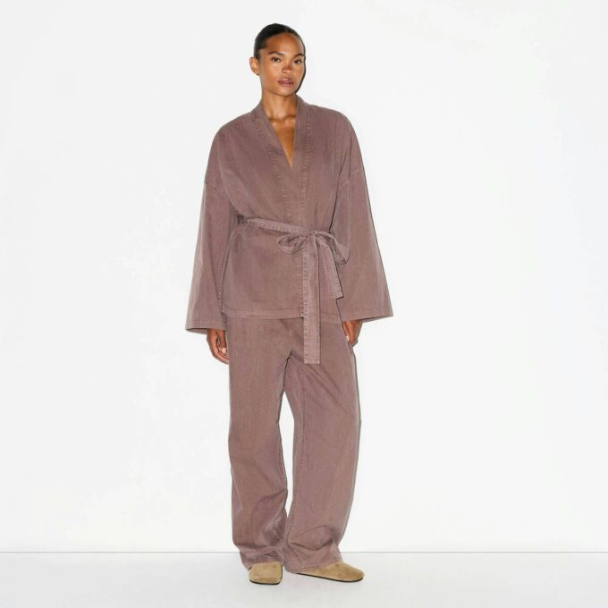TKANY TOP OVERSIZE Z WIĄZANIEM WOVEN LOUNGE TKANY TOP OVERSIZE Z WIĄZANIEM WOVEN LOUNGE