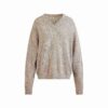 WEŁNIANY KASZMIROWY SWETER OVERSIZE Z DEKOLTEM W SZPIKU WEŁNIANY KASZMIROWY SWETER OVERSIZE Z DEKOLTEM W SZPIKU